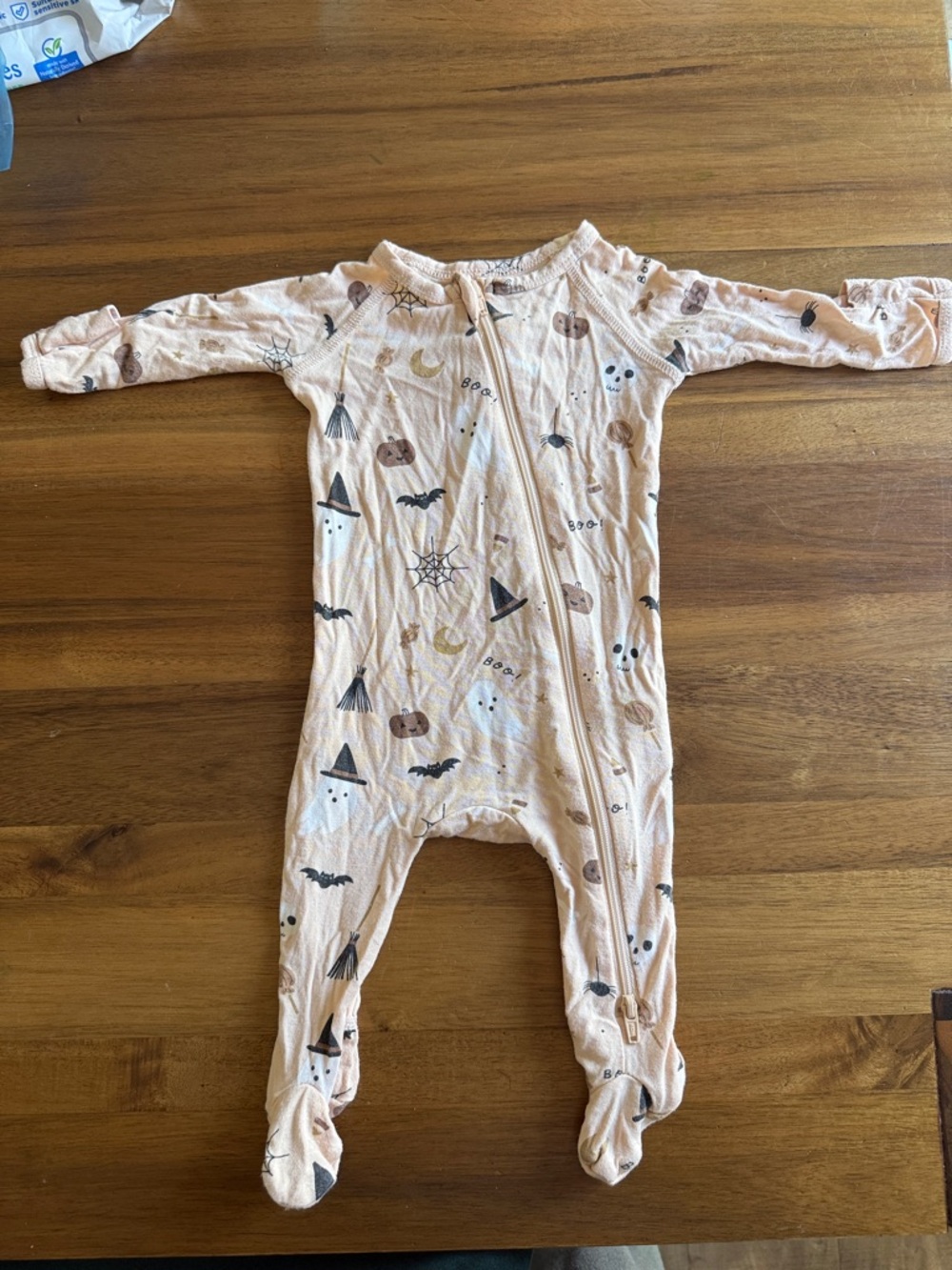 Quincy Mae Halloween Print Footed One-Piece